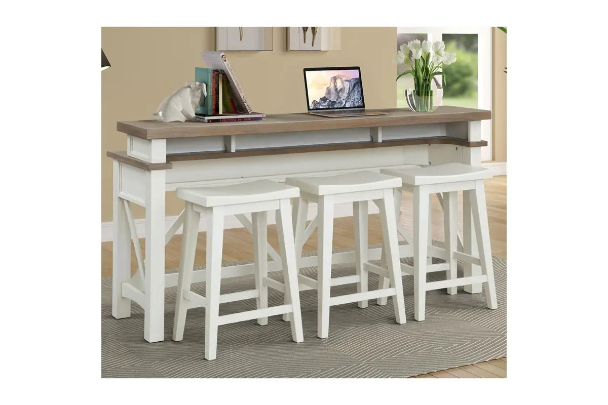 Americana saddle counter height stool in cotton - room setting