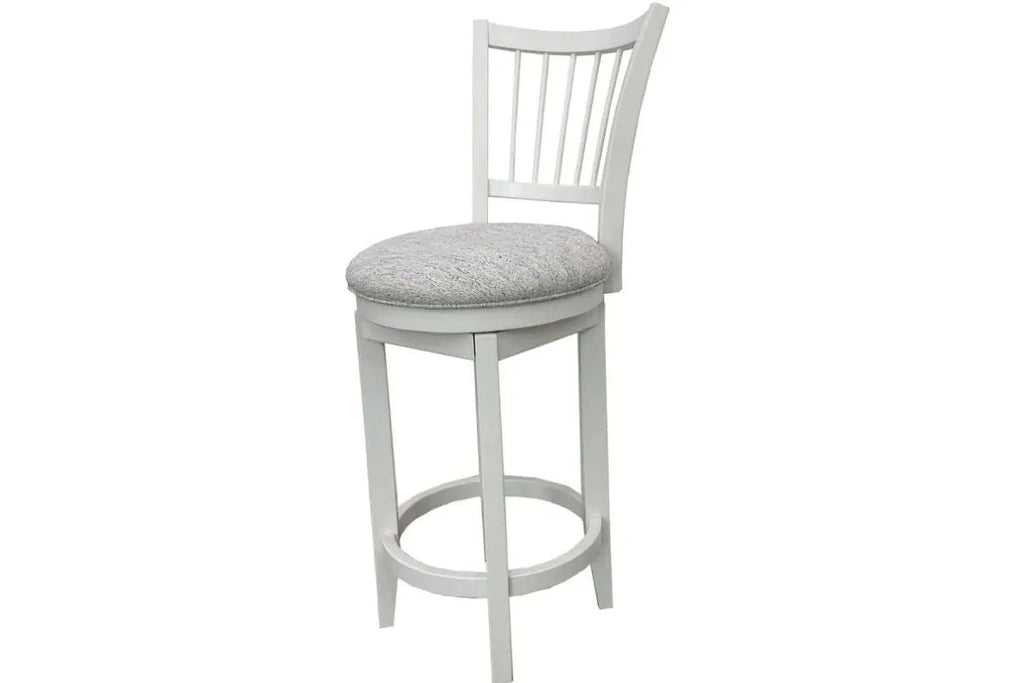 Americana spindle back swivel bar stool in cotton - front