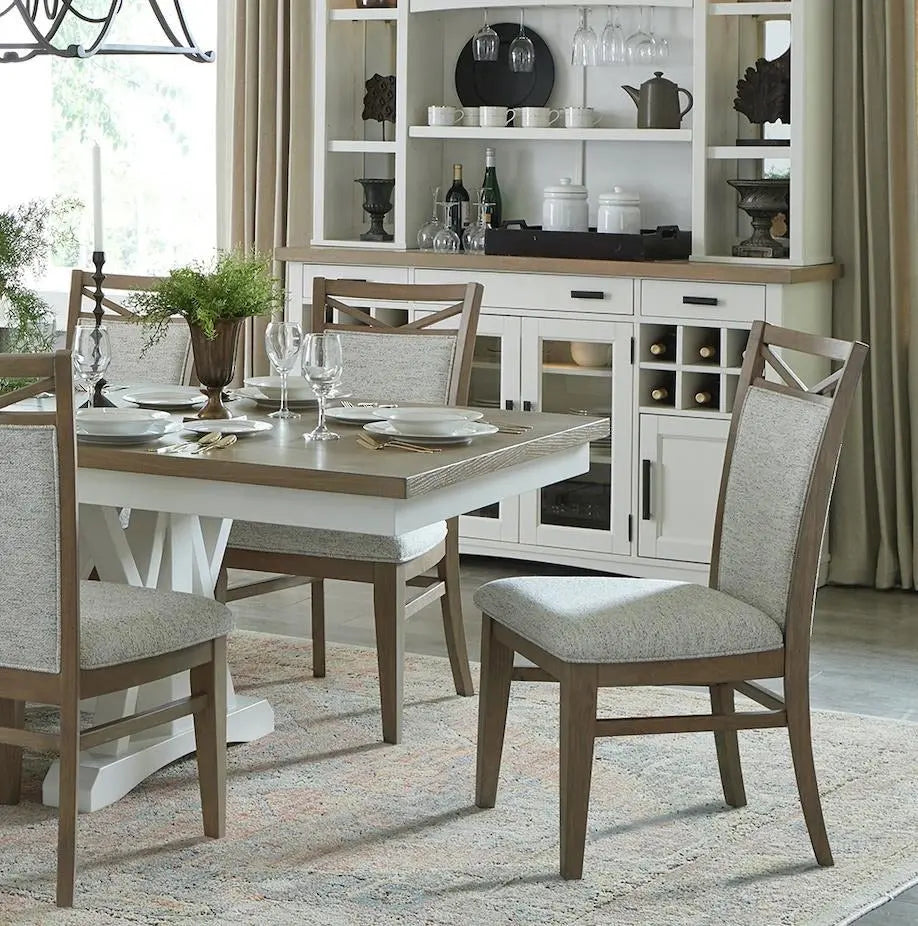 Americana cotton dining chairs in dining room