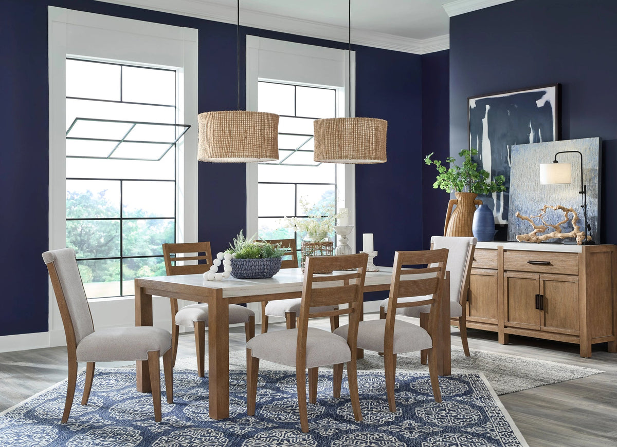 Aspen Valley ladder back side chairs in Sierra Brown - dining room