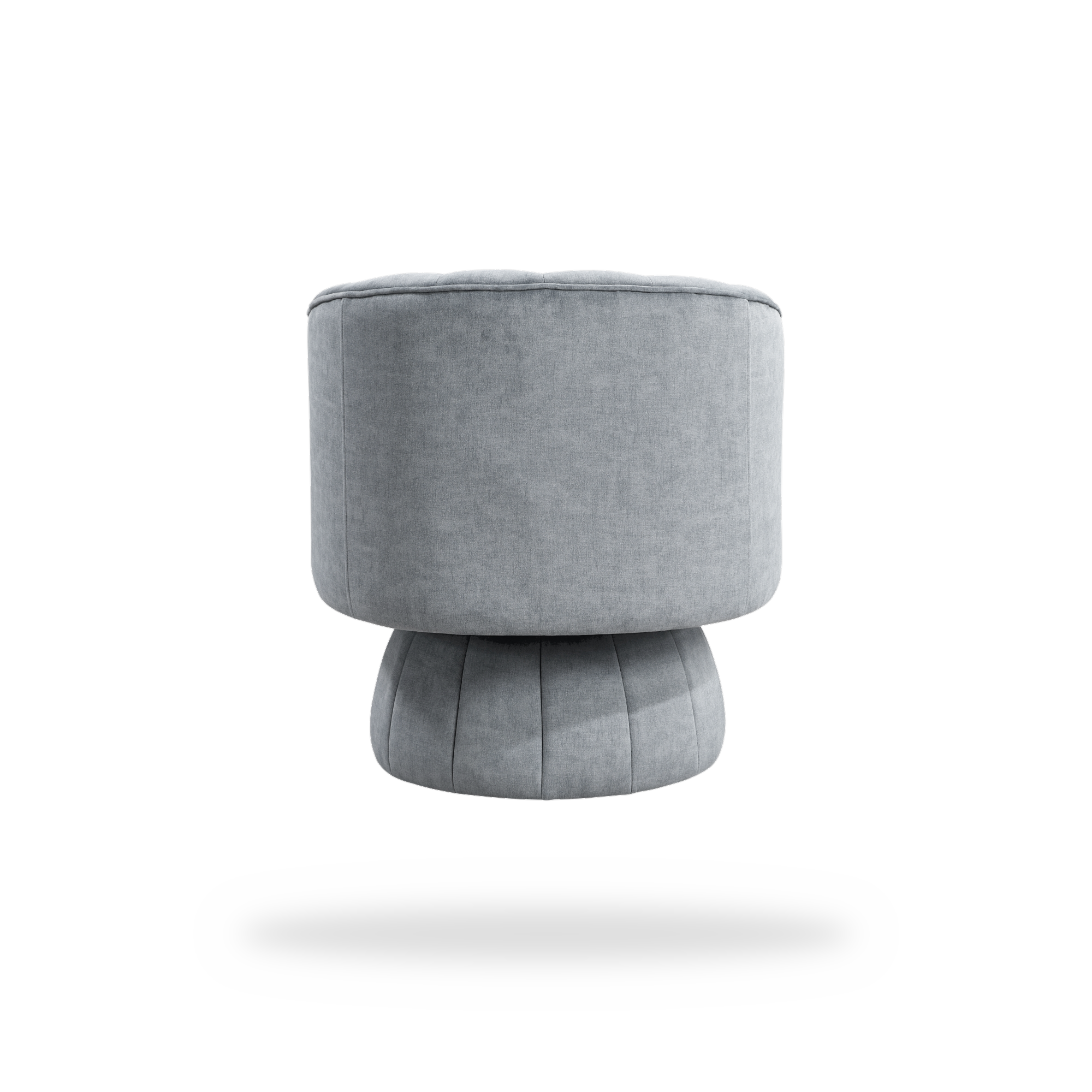 Bristol dark gray velvet swivel chair full back view