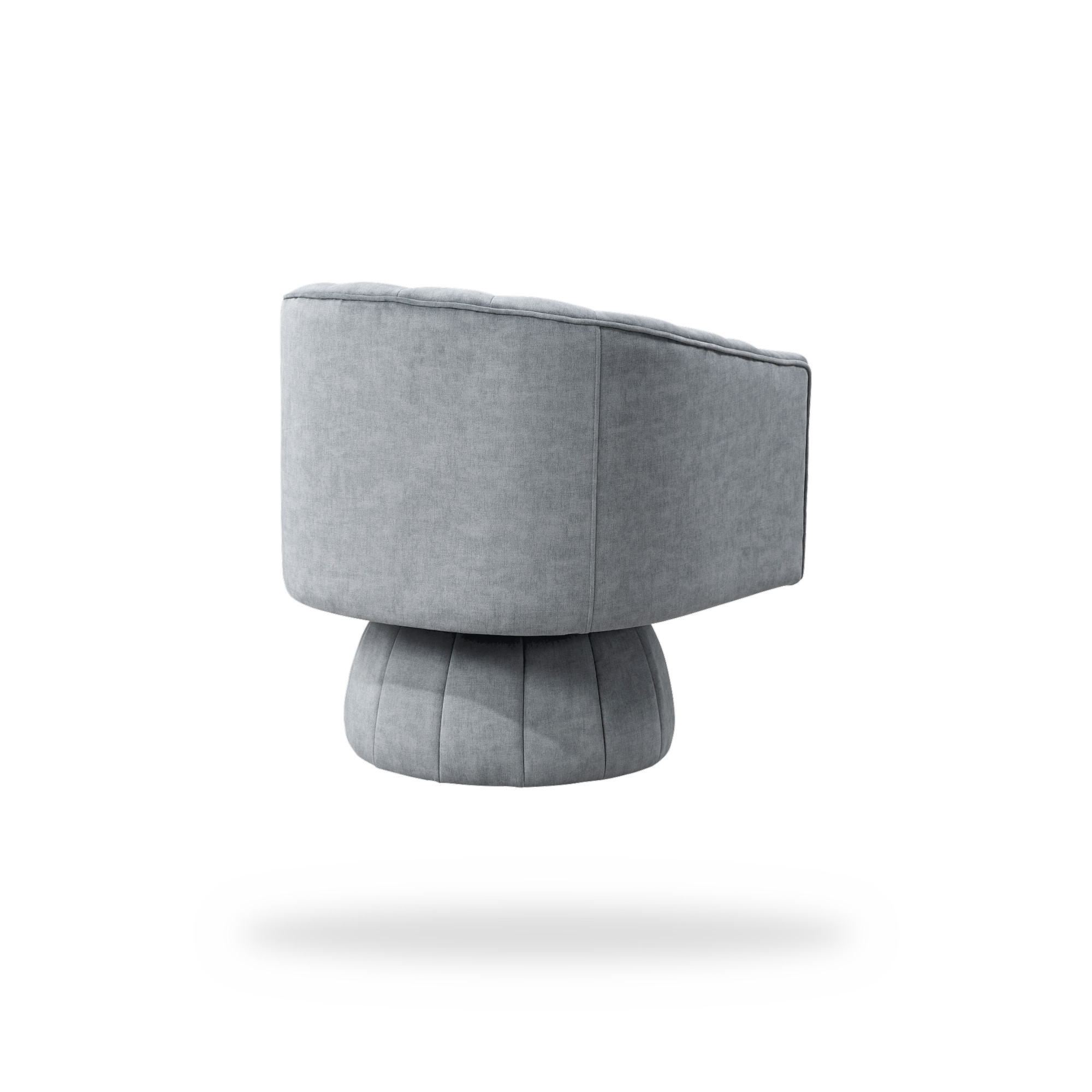 Bristol dark gray velvet swivel chair left rear view
