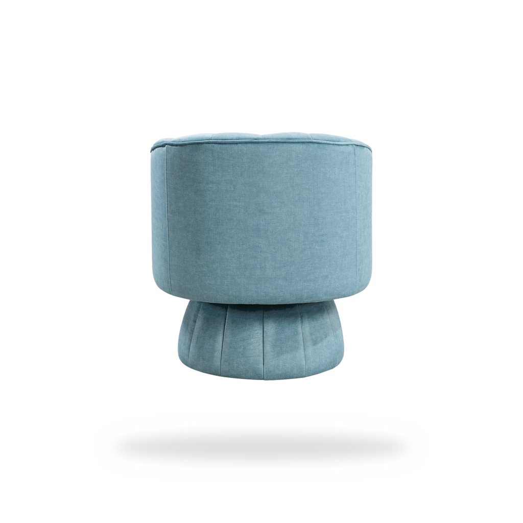 Bristol dark teal velvet swivel chair full back view