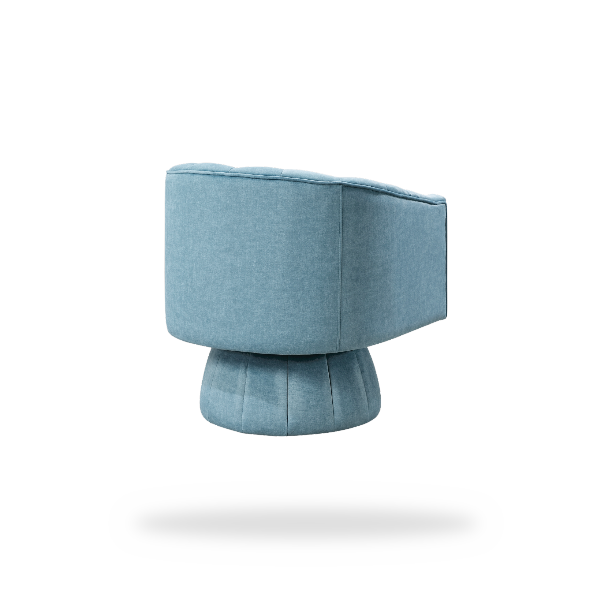 Bristol dark teal velvet swivel chair left rear view