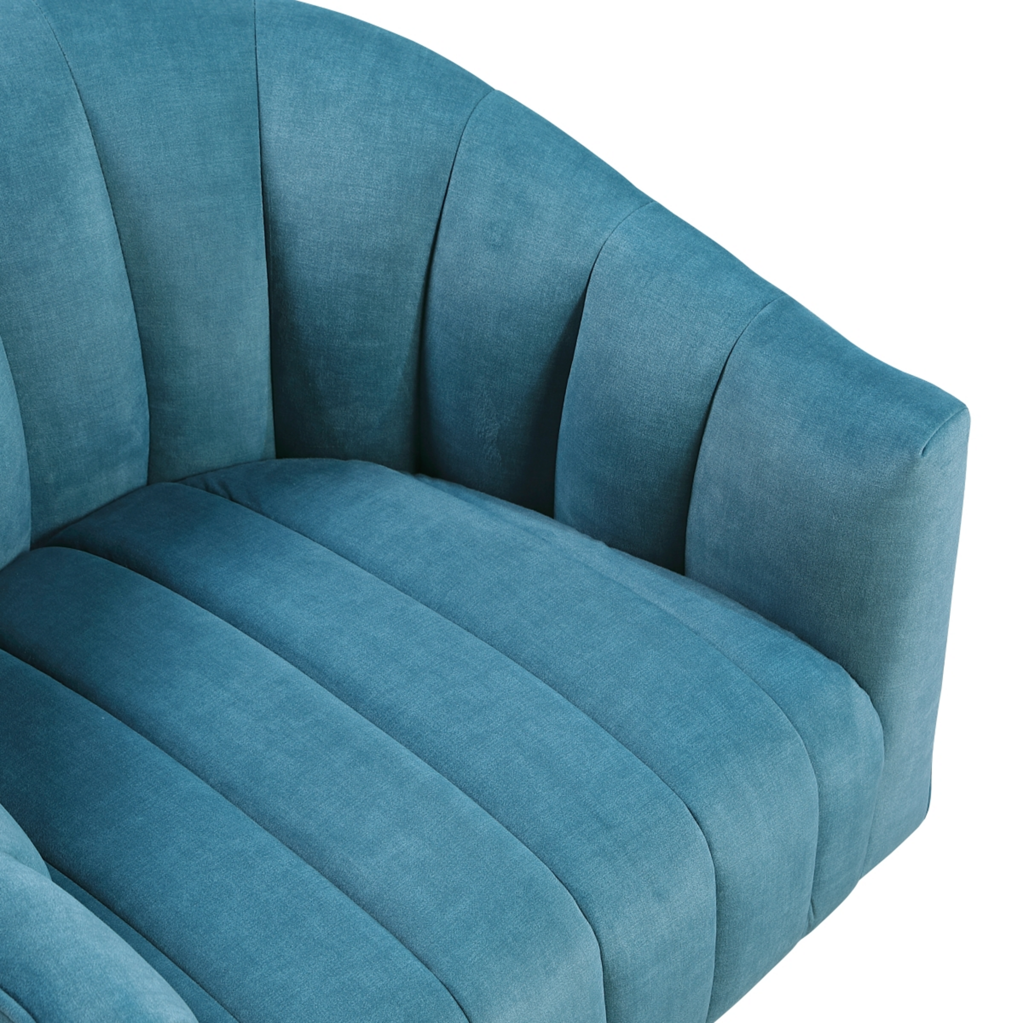 Bristol dark teal velvet swivel chair clean velvet upholstery detail