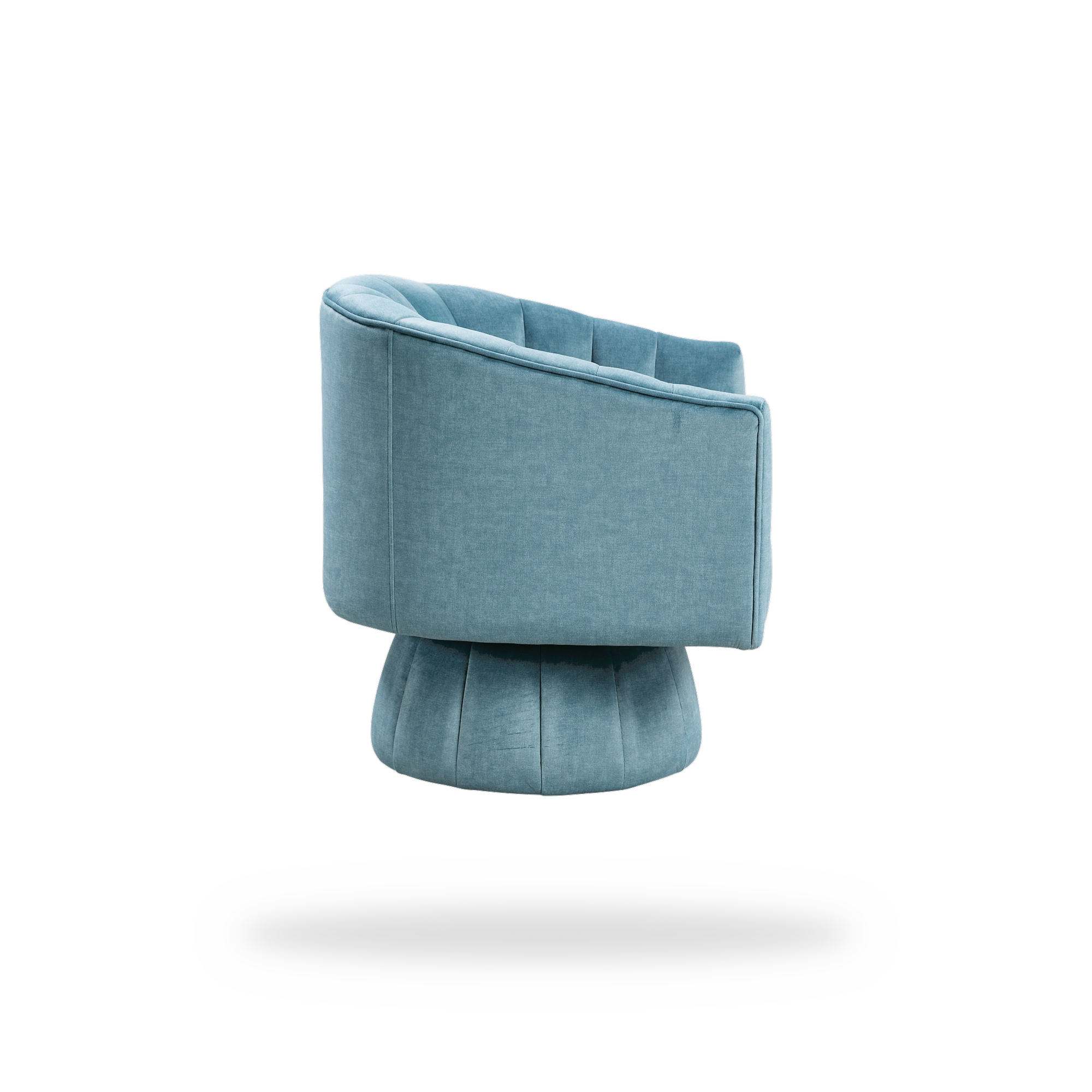 Bristol dark teal velvet swivel chair right side view