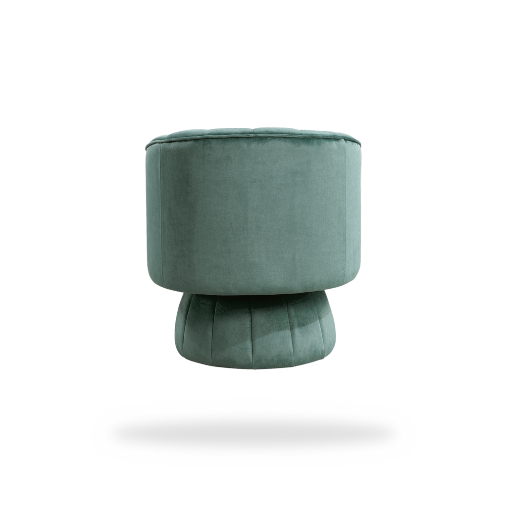 Bristol dark green velvet swivel chair full back view
