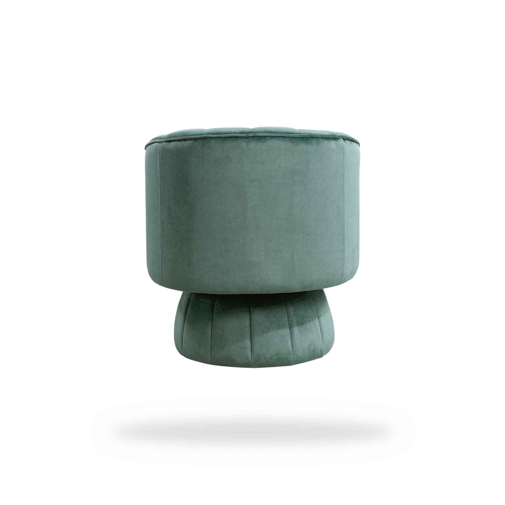 Bristol dark green velvet swivel chair full back view