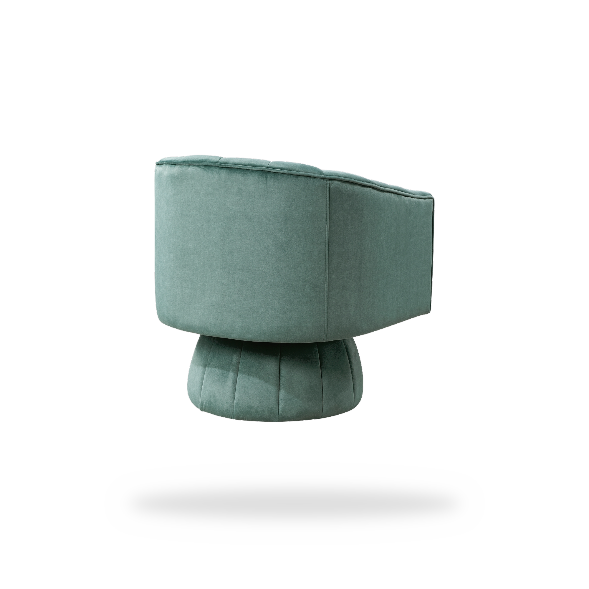 Bristol dark green velvet swivel chair left rear view