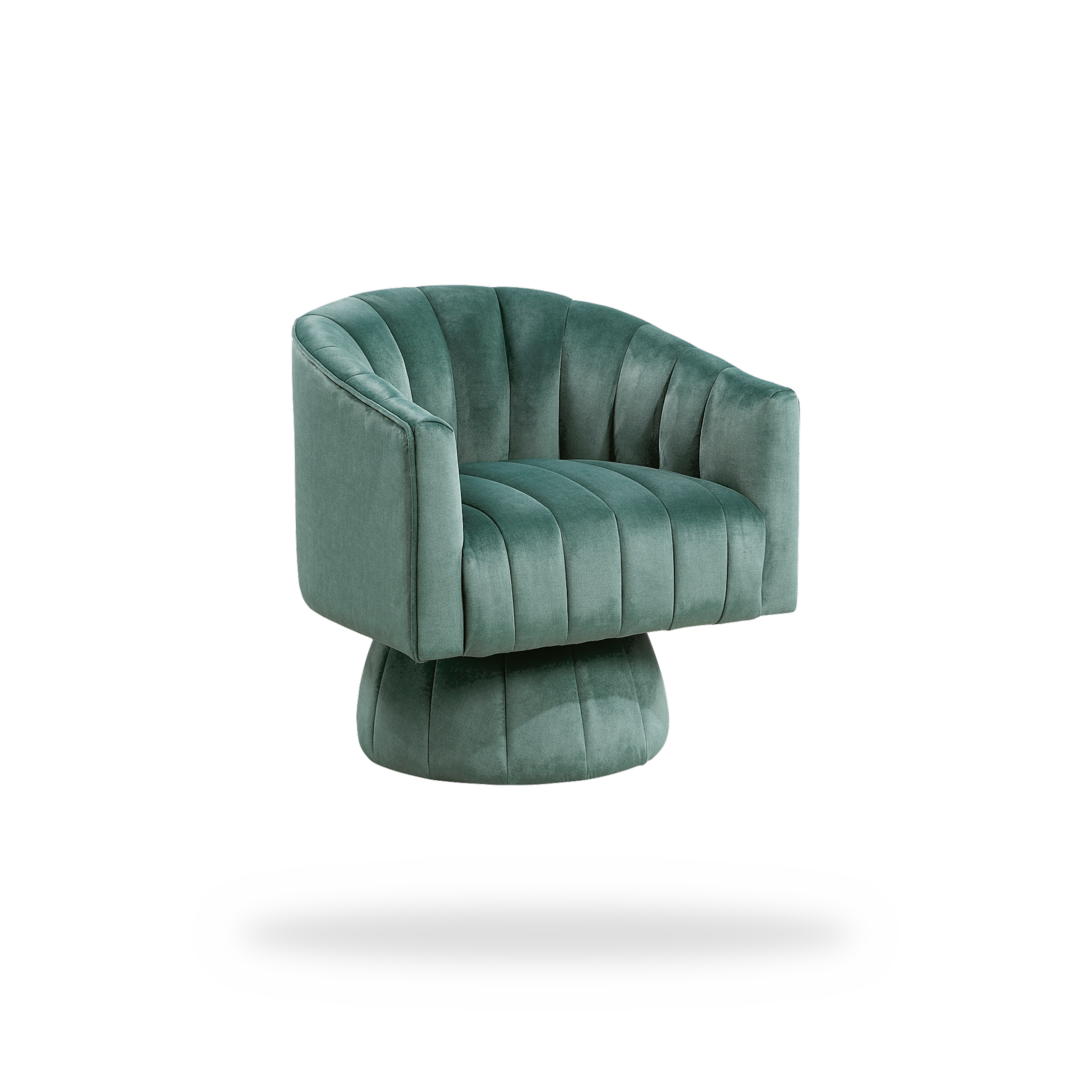 Bristol dark green velvet swivel chair 45 degree view