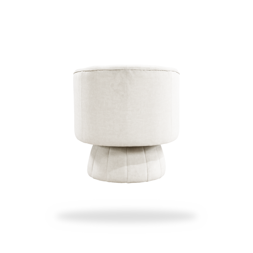 Bristol taupe velvet swivel chair full back view