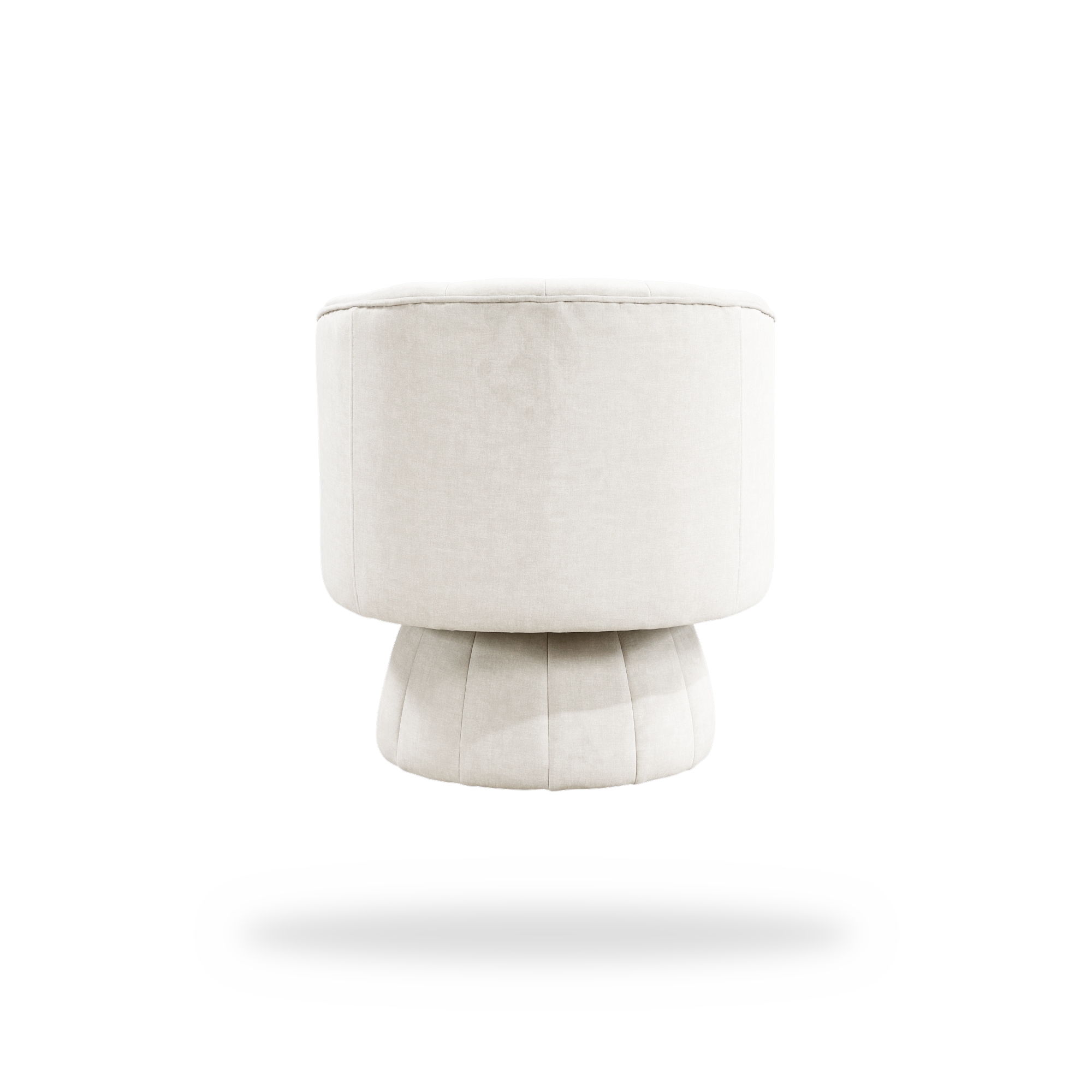 Bristol taupe velvet swivel chair full back view