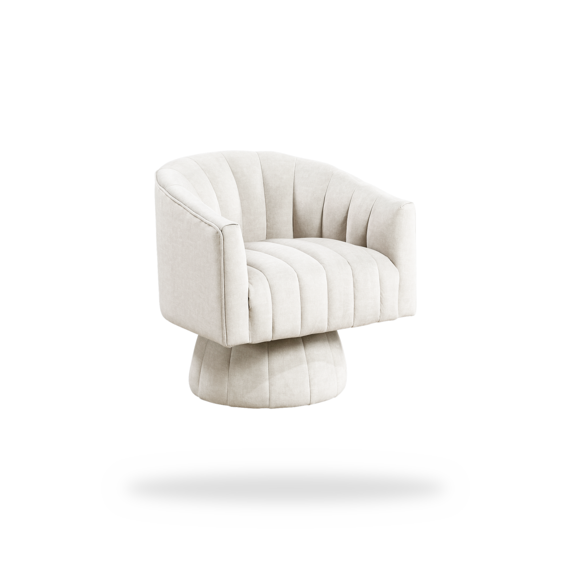 Bristol taupe velvet swivel chair 45 degree view
