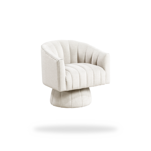 Bristol taupe velvet swivel chair 45 degree view