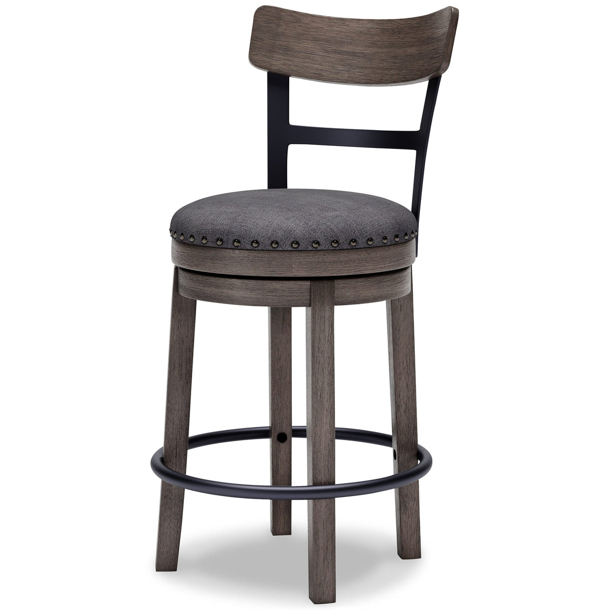 Caitbrook Counter Height Swivel Stool in Gray - alternate angle