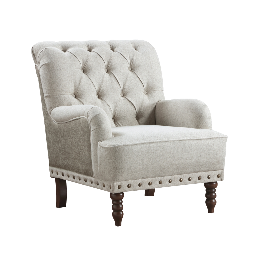 Carol textured fabric accent chair 45 degree view