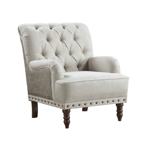Carol textured fabric accent chair 45 degree view