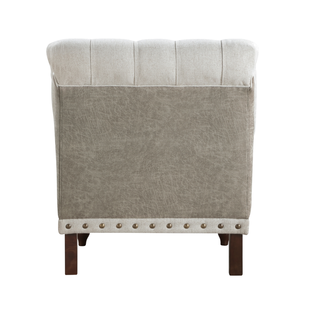 Carol textured fabric accent chair full back view