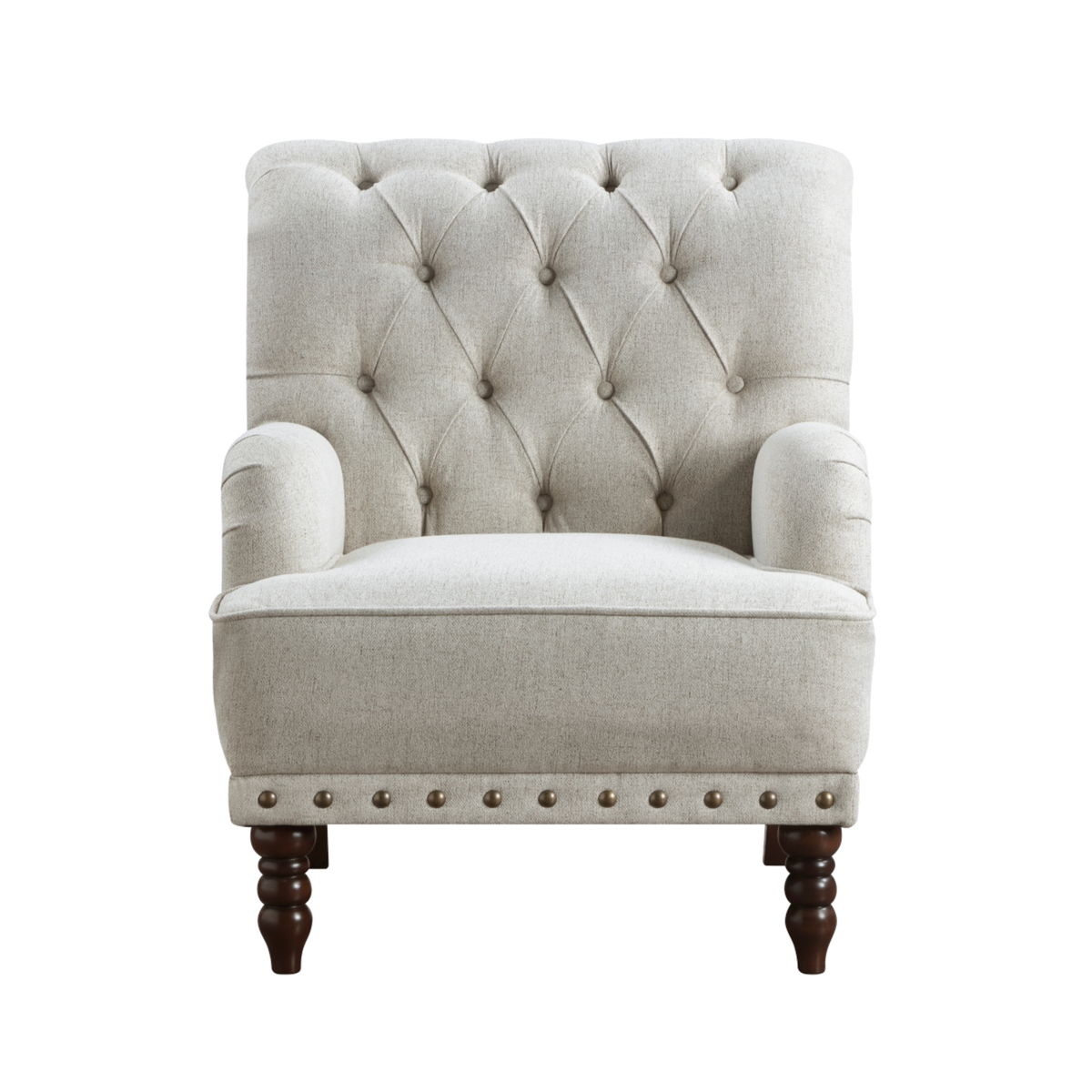 Carol textured fabric accent chair complete front view