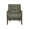 Crafton green leather accent chair complete front view