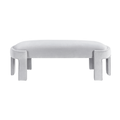 Flux Bench — Gray velvet, front view