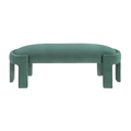 Flux Bench — Green velvet, front view
