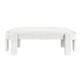 Flux Bench — Taupe velvet, front view