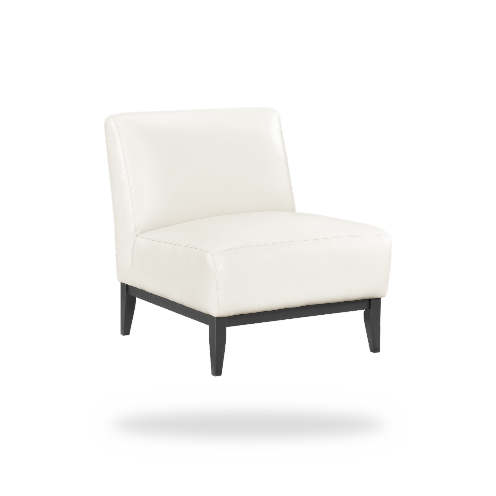 Houghton beige top grain buffalo leather accent chair 45 degree view