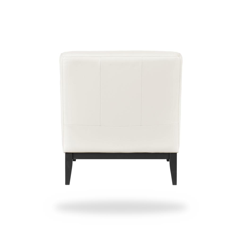 Houghton beige top grain buffalo leather accent chair back view