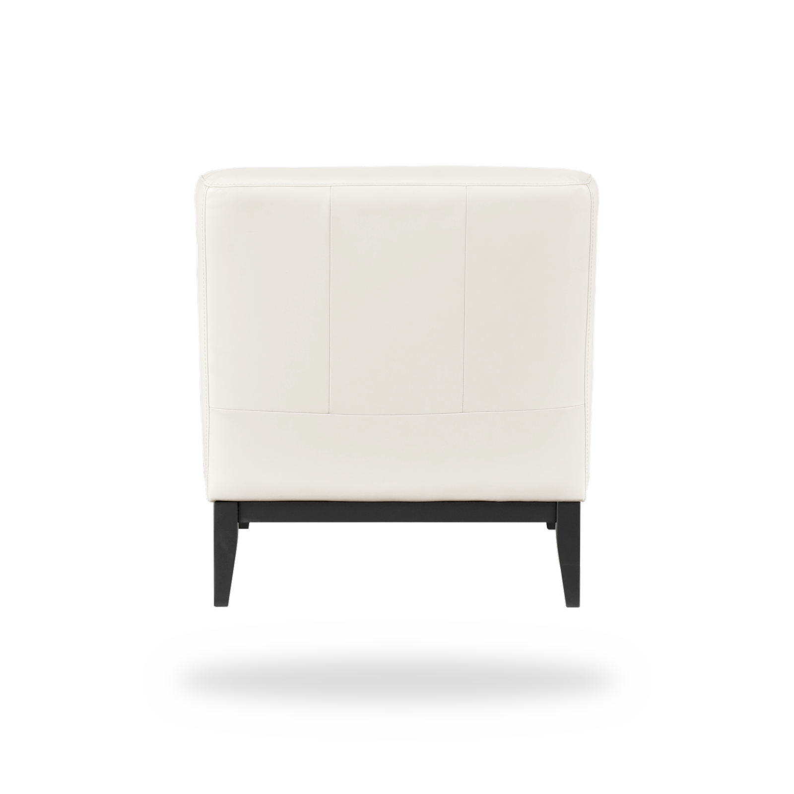 Houghton beige top grain buffalo leather accent chair back view