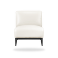 Houghton beige top grain buffalo leather accent chair complete front view
