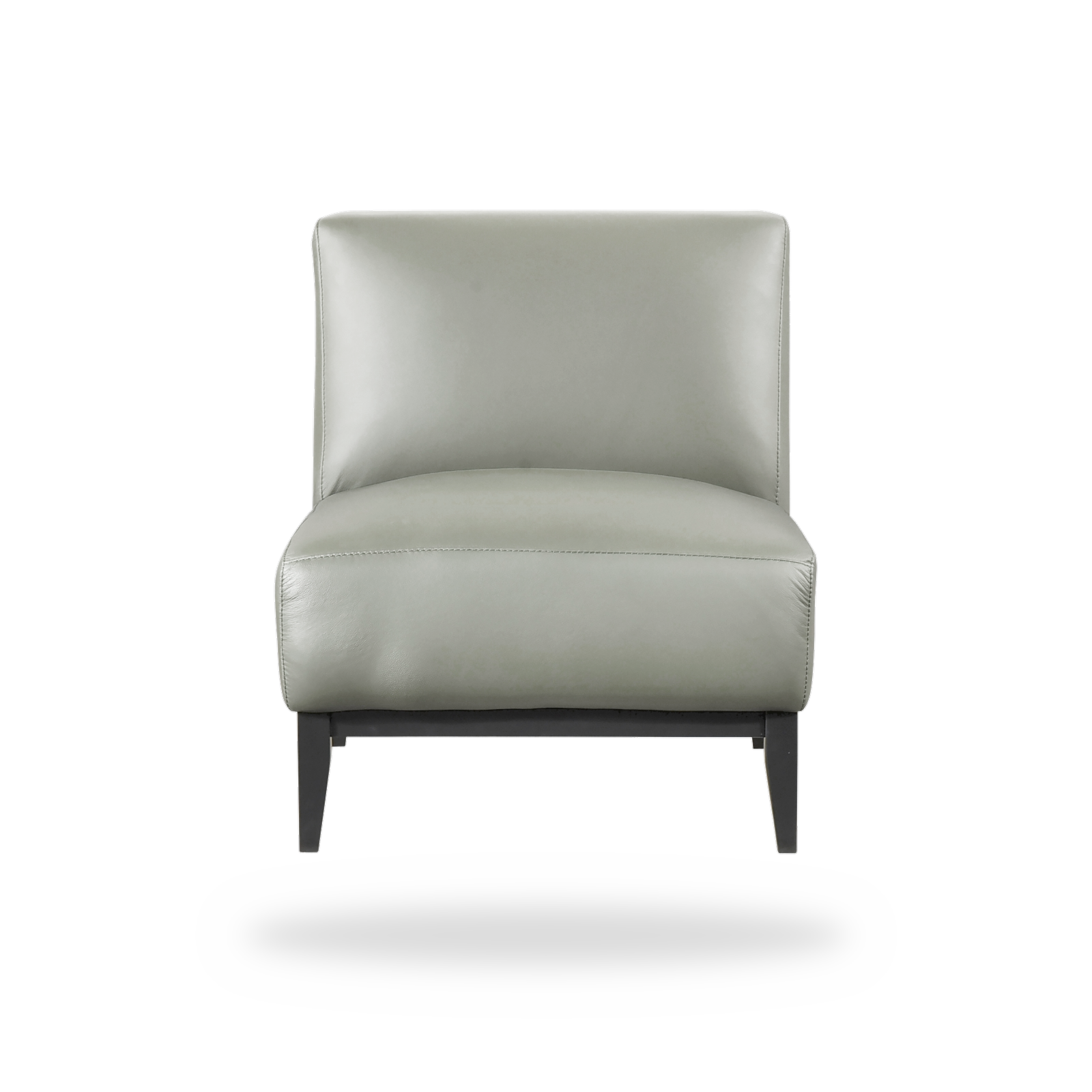 Houghton green top grain buffalo leather accent chair complete front view