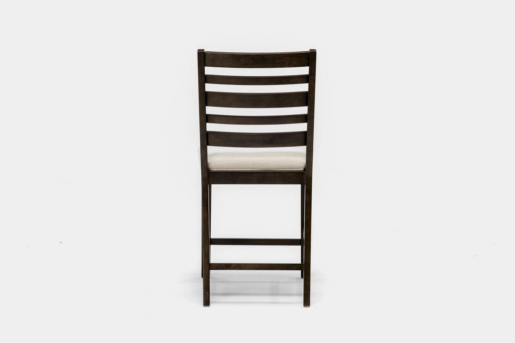 Lincoln Counter Height Ladder Back Stool in Dark Espresso - back view