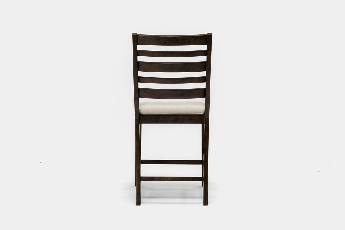 Lincoln Counter Height Ladder Back Stool in Dark Espresso - back view