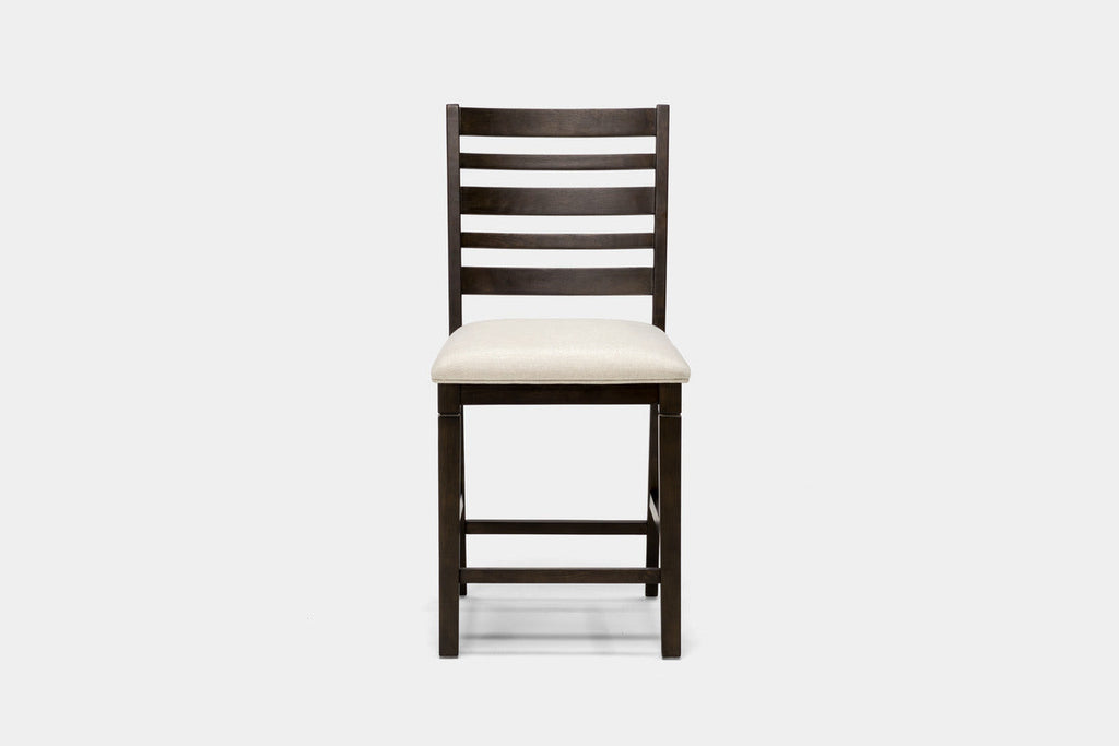 Lincoln Counter Height Ladder Back Stool in Dark Espresso - front view
