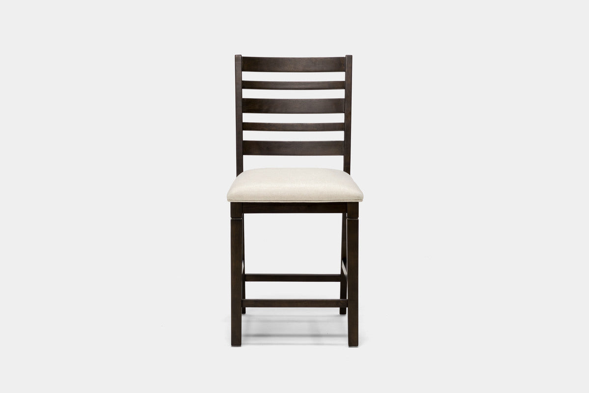 Lincoln Counter Height Ladder Back Stool in Dark Espresso - front view