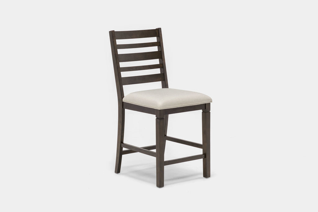 Lincoln Counter Height Ladder Back Stool in Dark Espresso - angled view