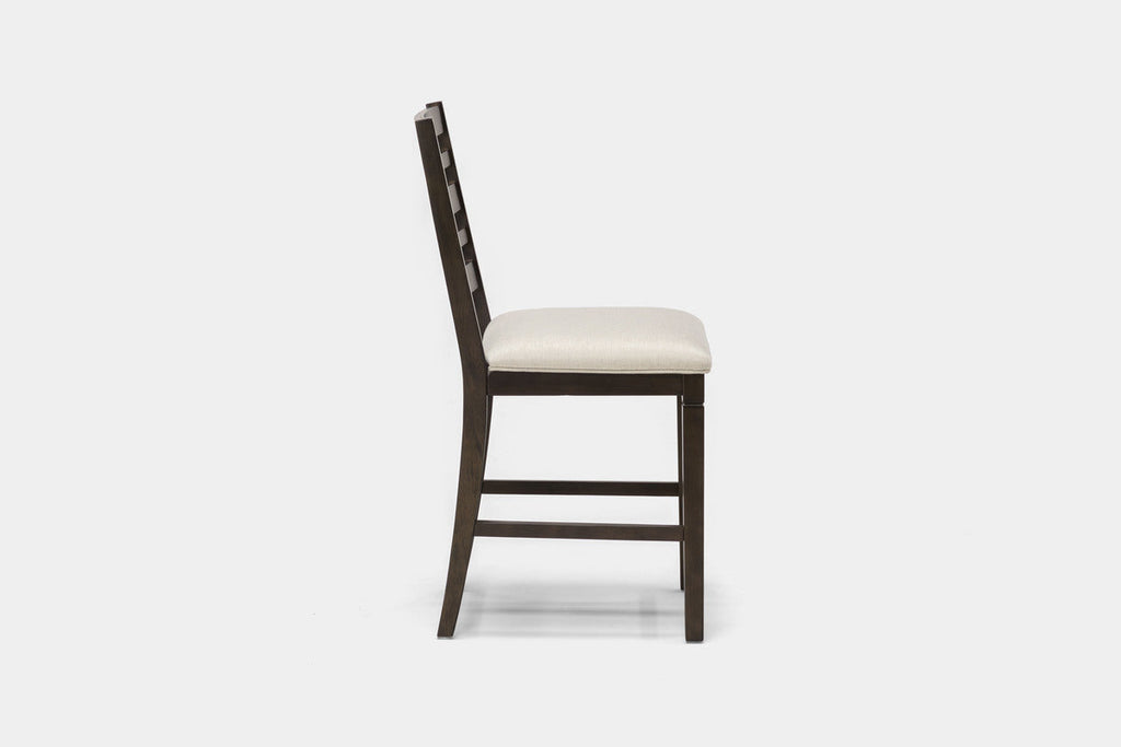 Lincoln Counter Height Ladder Back Stool in Dark Espresso - side view