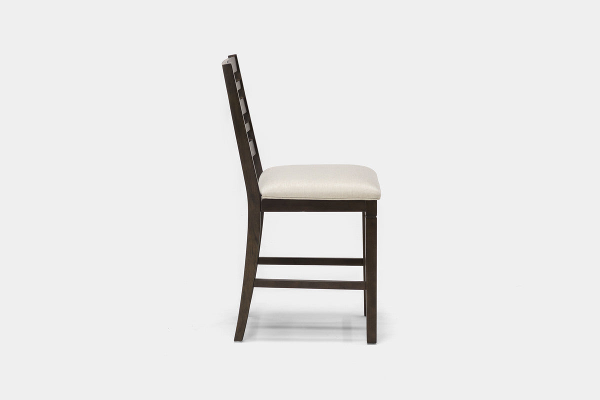 Lincoln Counter Height Ladder Back Stool in Dark Espresso - side view