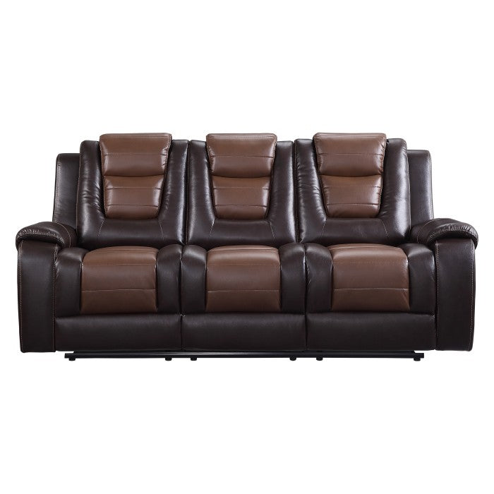 Briscoe Double Reclining Sofa with Center Drop-Down Cup Holders (9470BR-3)