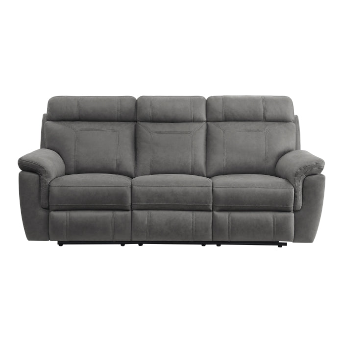 Clifton Double Reclining Sofa with Center Drop-Down Cup Holders (9301GRY-3)