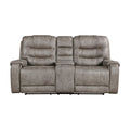 Oberon Reclining Loveseat with Center Console — Grayish brown Manual