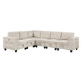Walterboro 6-Piece Sectional with Storage, Storage Pouches and Charging Ports (9650BE*6SC)