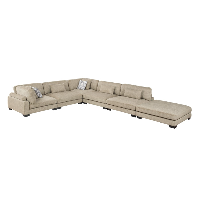 Tinley 6-Piece Modular Sectional with Ottoman (9555BRW*62CR3ACOT)