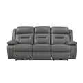 Laconia Power Double Reclining Sofa (9629DGY-3PW)