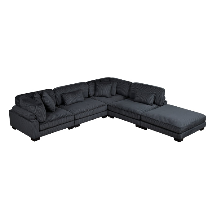 Traverse 5-Piece Modular Sectional with Ottoman (8555BK*5OT)