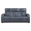 Cyber Power Double Reclining Sofa with Center Drop-Down Cup Holders, Power Headrests,  Storage Arms(Top and Side) ,Cup holders, Reading Lights, Wireless Charger, Air Massage, Heat,  LED Lighting and Charging Ports