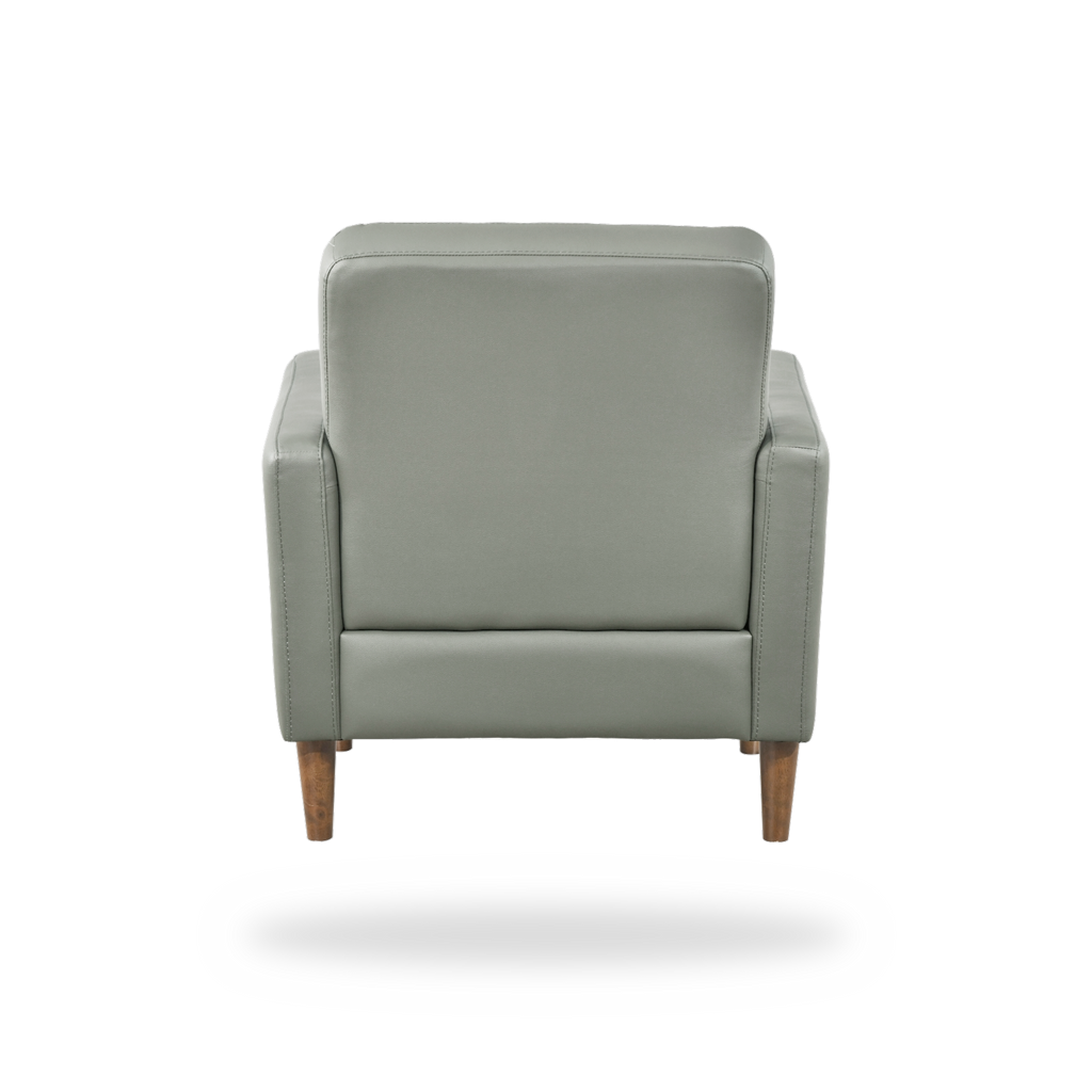 Riva green leather match accent chair back view