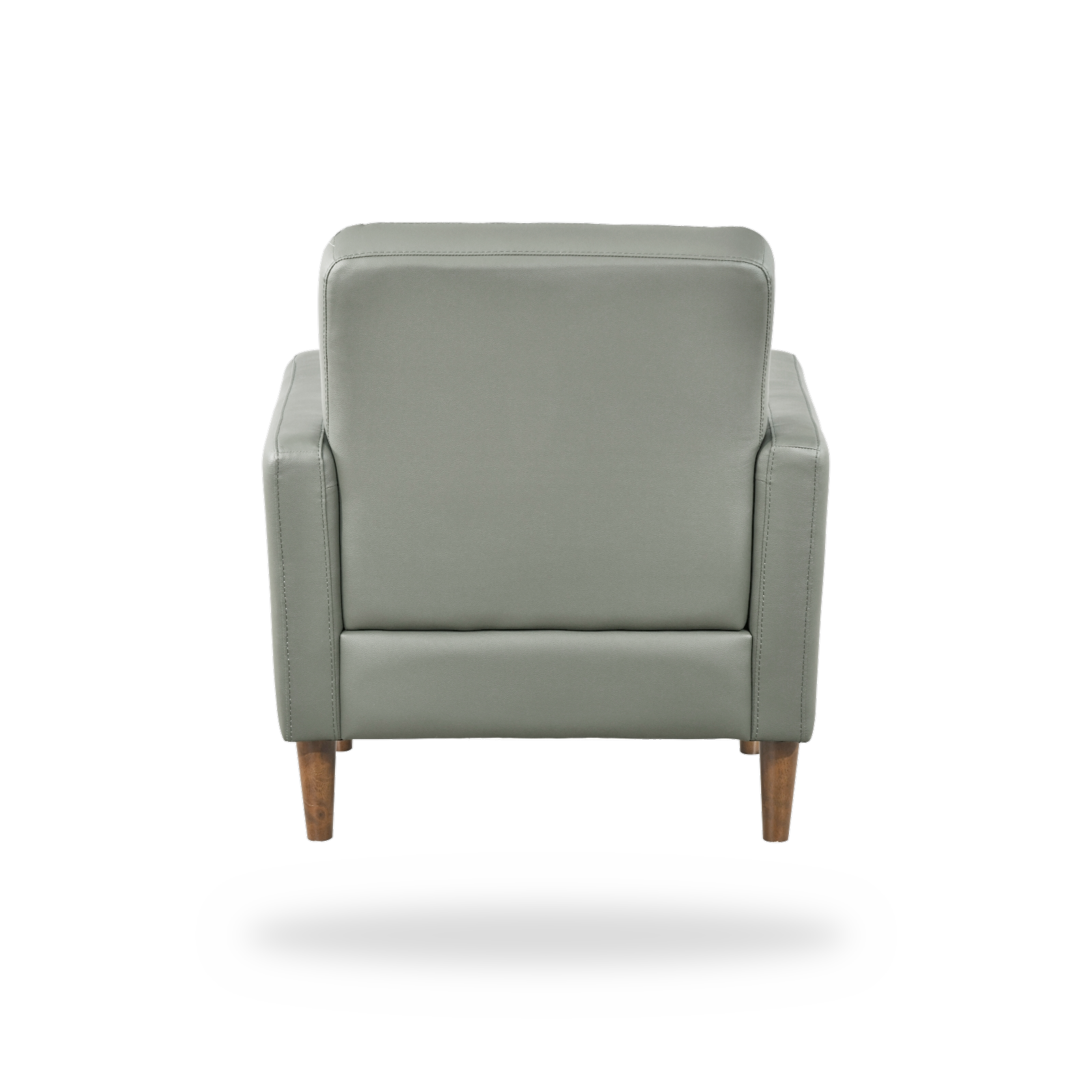 Riva green leather match accent chair back view
