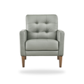 Riva green leather match accent chair complete front view